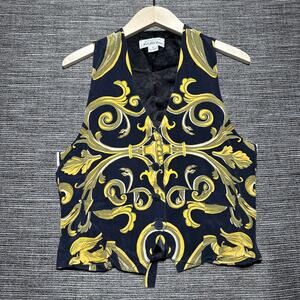 Saks Fifth Avenue Women's S Blue Gold Vintage Silk